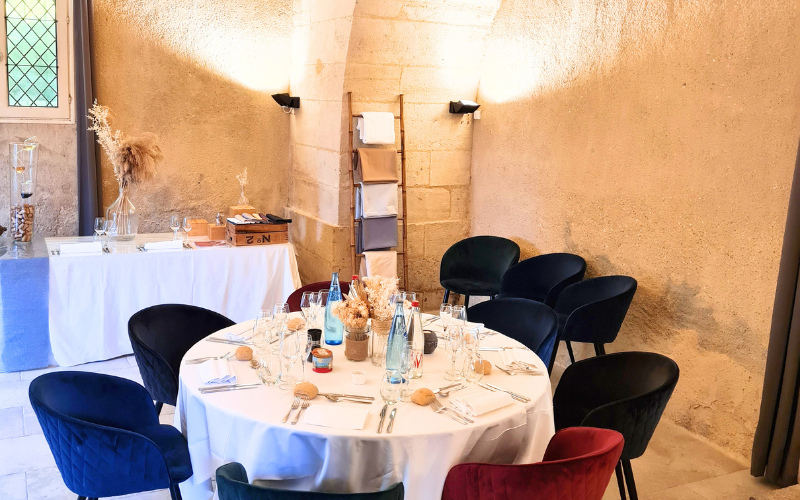 Salle Rabelais du restaurant Mas de Saporta – espace de réception et de restauration